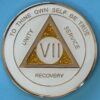 07 Year Medallion White Sparkle Tri-Plate