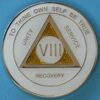 08 Year Medallion White Sparkle Tri-Plate
