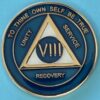 08 Year Medallion Blue and Pearl Tri-Plate