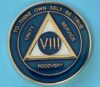 08 Year Medallion Blue and Pearl Tri-Plate