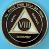 08 Year Medallion Burgundy and Pearl Tri-Plate