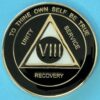 08 Year Medallion Black and Pearl Tri-Plate