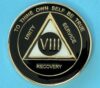 08 Year Medallion Black and Pearl Tri-Plate