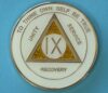 09 Year Medallion White Sparkle Tri-Plate