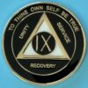 09 Year Medallion Black and Pearl Tri-Plate