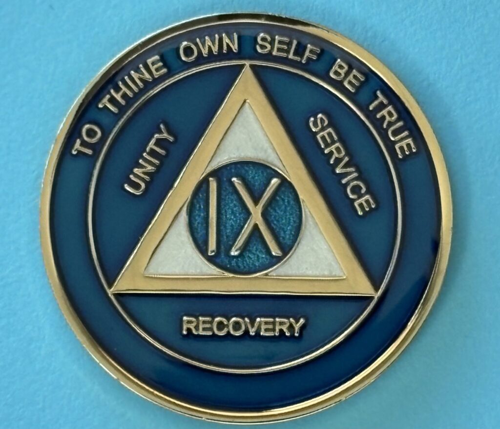09 Year Medallion Blue and Pearl Tri-Plate