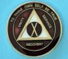 10 Year Medallion Burgundy and Pearl Tri-Plate