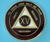 15 Year Medallion Burgundy and Pearl Tri-Plate