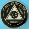 20 Year Medallion Black and Pearl Tri-Plate