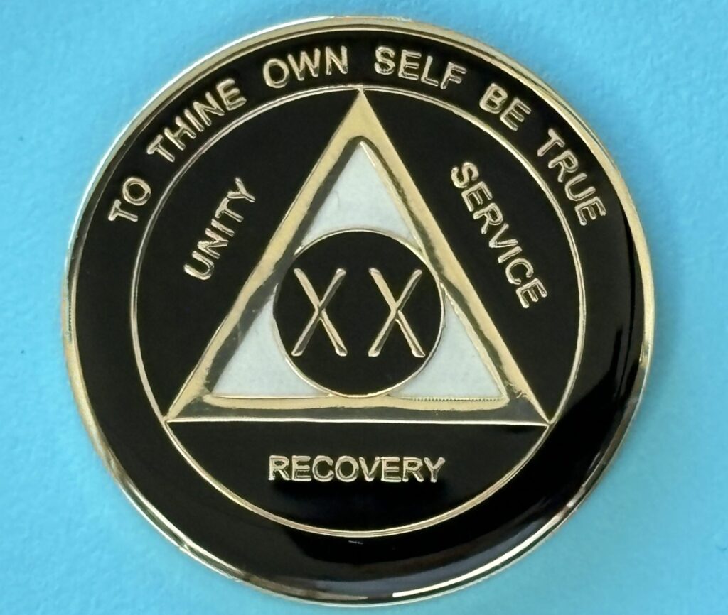 20 Year Medallion Black and Pearl Tri-Plate