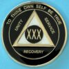 30 Year Medallion Black and Pearl Tri-Plate