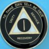 01 Year Medallion Black and Pearl Tri-Plate
