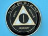 01 Year Medallion Black and Pearl Tri-Plate