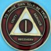 01 Year Medallion Burgundy and Pearl Tri-Plate
