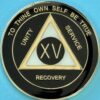 15 Year Medallion Black and Pearl Tri-Plate