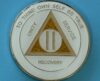 02 Year Medallion White Sparkle Tri-Plate