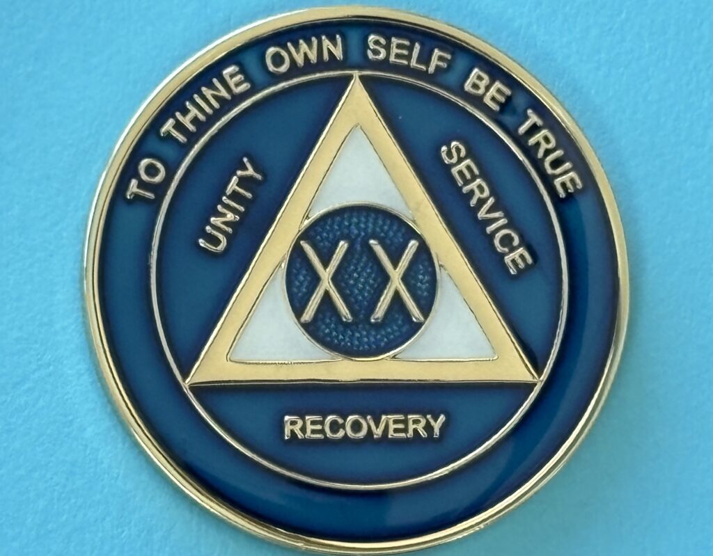 20 Year Medallion Blue and Pearl Tri-Plate