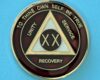 20 Year Medallion Burgundy and Pearl Tri-Plate
