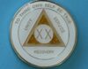 20 Year Medallion White Sparkle Tri-Plate