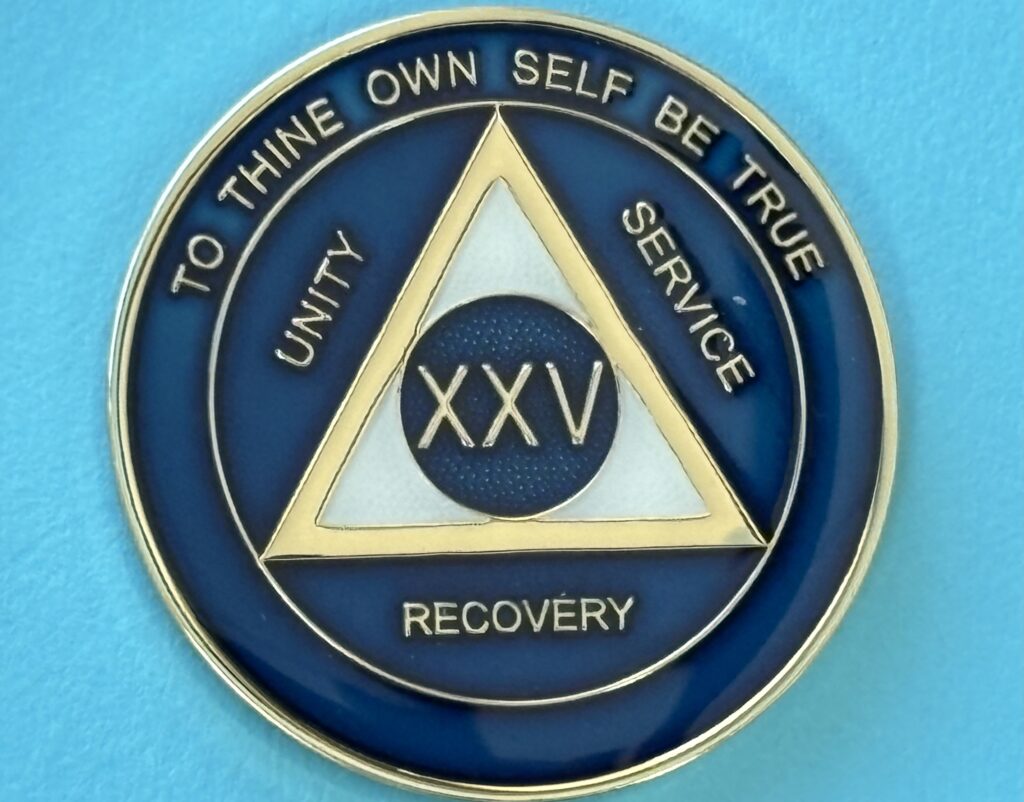 25 Year Medallion Blue and Pearl Tri-Plate