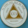 25 Year Medallion White Sparkle Tri-Plate