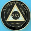 25 Year Medallion Black and Pearl Tri-Plate