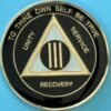 03 Year Medallion Black and Pearl Tri-Plate