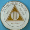 03 Year Medallion White Sparkle Tri-Plate