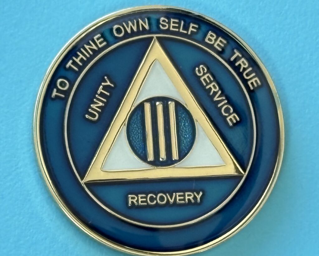 03 Year Medallion Blue and Pearl Tri-Plate