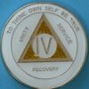 04 Year Medallion White Sparkle Tri-Plate
