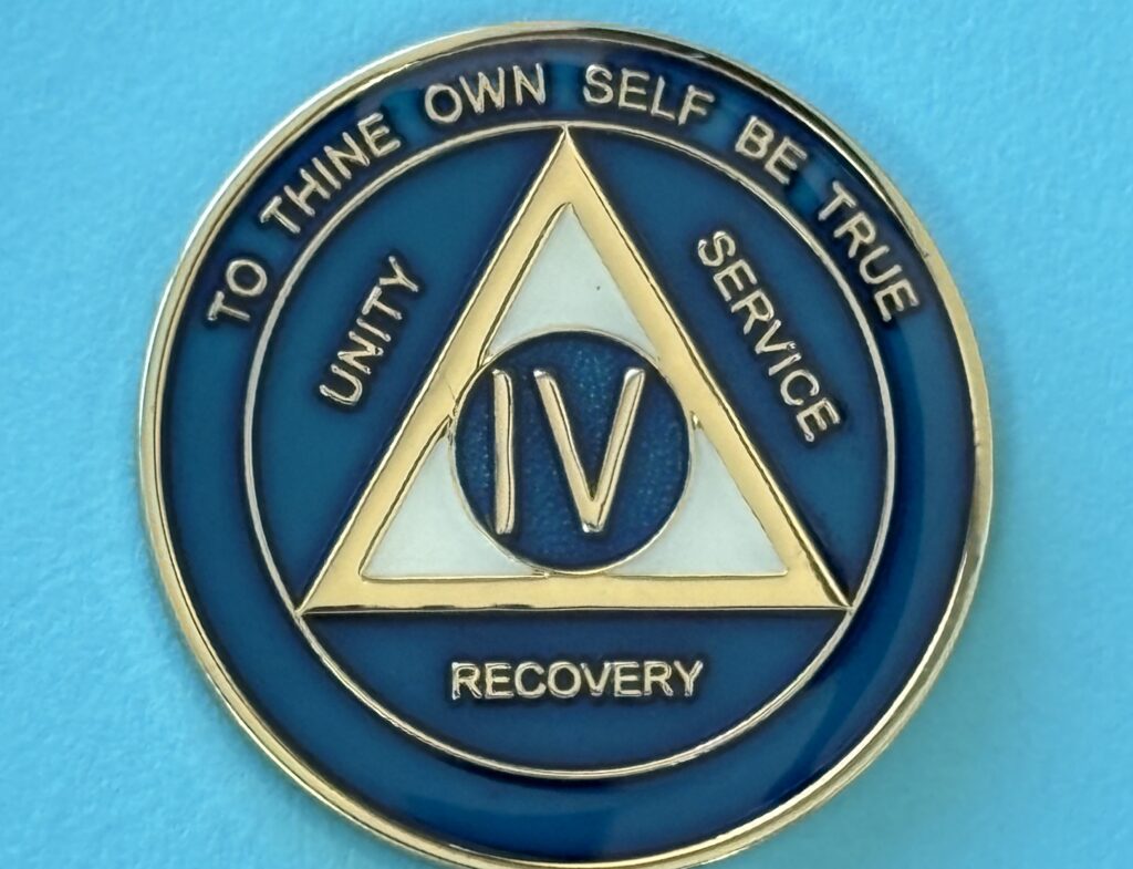 04 Year Medallion Blue and Pearl Tri-Plate