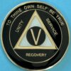 05 Year Medallion Black and Pearl Tri-Plate
