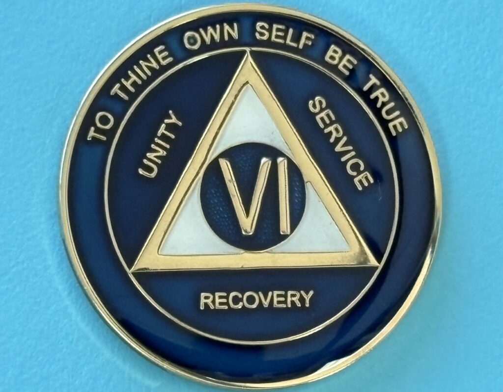 06 Year Medallion Blue and Pearl Tri-Plate