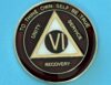 06 Year Medallion Burgundy and Pearl Tri-Plate