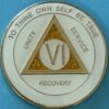 06 Year Medallion White Sparkle Tri-Plate