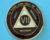07 Year Medallion Burgundy and Pearl Tri-Plate