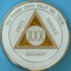 30 Year Medallion White Sparkle Tri-Plate