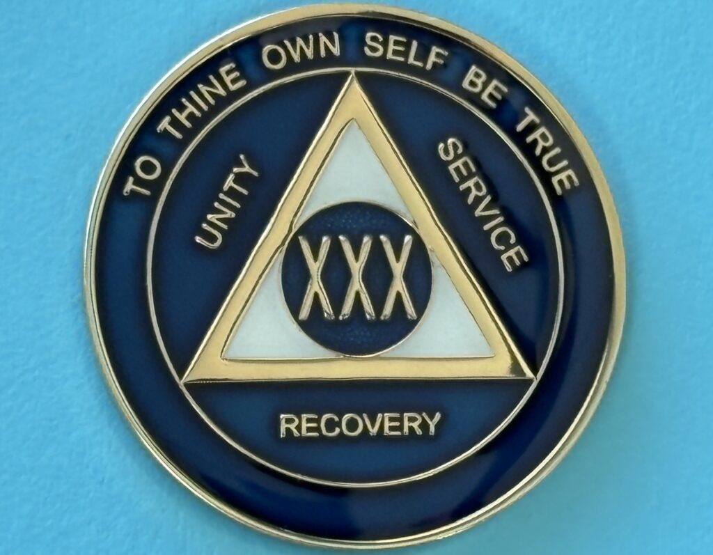 30 Year Medallion Blue and Pearl Tri-Plate