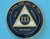 30 Year Medallion Blue and Pearl Tri-Plate